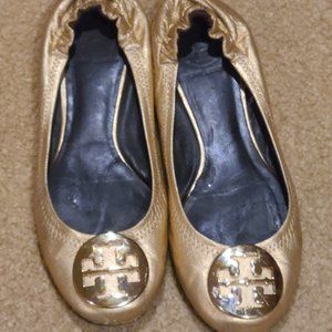 Gold Tory Burch Flats